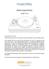 MUSIC HALL mmf-11.3 Bedienungsanleitung