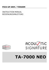 Acoustic Signature TA-7000 NEO Bedienungsanleitung
