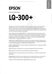 Epson LQ-300+ Bedienungsanleitung