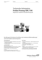 Endress+Hauser Proline Promag 53 H Technische Information