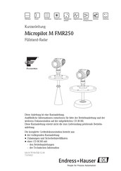Endress+Hauser Micropilot M FMR250 Kurzanleitung