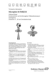 Endress+Hauser Micropilot M FMR250 Technische Information