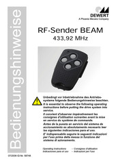 Dewert RF-Sender BEAM Bedienungsanleitung