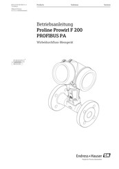 Endress+Hauser Proline Prowirl F 200 PROFIBUS PA Betriebsanleitung