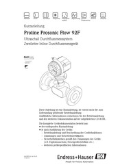 Endress+Hauser Proline Prosonic Flow 92F Kurzanleitung