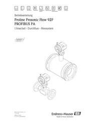 Endress+Hauser Proline Prosonic Flow 92F PROFIBUS PA Betriebsanleitung