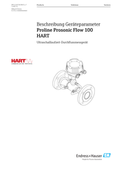 Endress+Hauser Proline Prosonic Flow 100 HART Betriebsanleitung