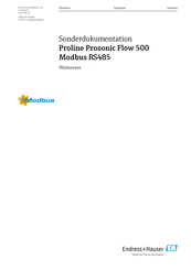 Endress+Hauser Proline Cubemass 500 Modbus RS485 Anleitung