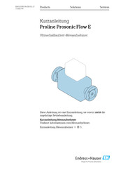Endress+Hauser Proline Prosonic Flow E Kurzanleitung