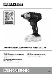Parkside PDSSA 20-Li A1 Original Bedienungs- / Montageanleitung