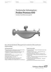 Endress+Hauser Proline Promass 830 Technische Information