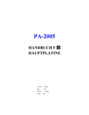 FIC PA-2005 Handbuch