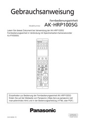 Panasonic AK-HRP1005G Gebrauchsanweisung