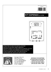 BFT KIT CAPIENZA D113708 Installations- Und Gebrachsanleitung