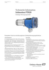 Endress+Hauser Solimotion FTR20 Technische Information