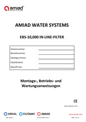 amiad EBS-10,000 IN-LINE-FILTER Anleitung Zu Montage, Betrieb Und Wartung