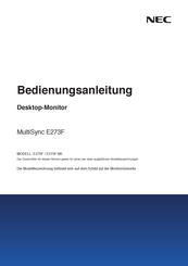 NEC MultySync E273F Bedienungsanleitung