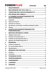 Powerplus POWC2030 Betriebsanleitung