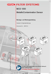 HYDAC FILTER SYSTEMS MetallicContamination Sensor MCS 1000 Montage- Und Wartungsanleitung