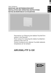 Helios AIR1/KWL-FTF 0-10V Montage- Und Betriebsvorschrift