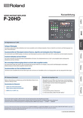 Roland P-20HD Kurzanleitung