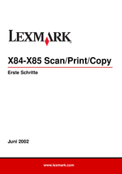 Lexmark X85 Erste Schritte