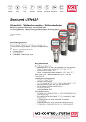 ACS contsys Sonicont USN4SP Technische Anleitung
