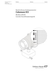 Endress+Hauser Cubemass DCI Handbuch