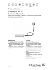 Endress+Hauser Gammapilot FTG20 Technische Information