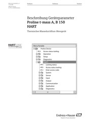 Endress+Hauser Proline t-mass B 150 HART Betriebsanleitung