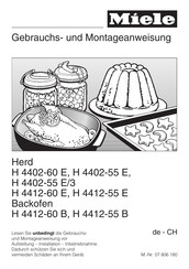 Miele H 4402-55 E/3 Gebrauchs- Und Montageanweisung