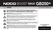 noco BOOST MAX GB250+ Benutzerhinweise Und Garantie
