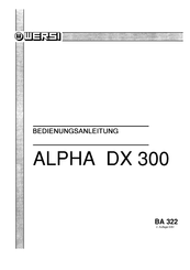 Wersi ALPHA DX 300 Bedienungsanleitung