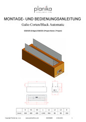 Planika Galio Black Automatic Montage- Und Bedienungsanleitung