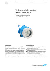 Endress+Hauser iTEMP TMT142B Technische Information