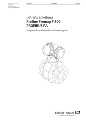 Endress+Hauser Proline Promag P 200 Betriebsanleitung