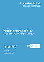 Ofa Bamberg dynamics Knielagerungsschiene 0/20 Gebrauchsanleitung