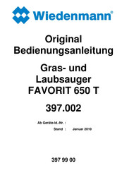 Wiedenmann FAVORIT 650 Original Bedienungsanleitung