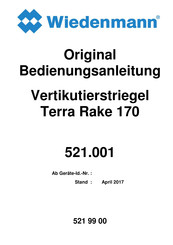 Wiedenmann 521.001 Original Bedienungsanleitung