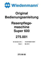 Wiedenmann 275.001 Original Bedienungsanleitung