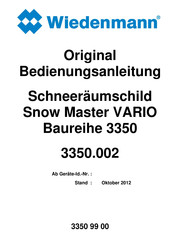 Wiedenmann Snow Master VARIO 3350.002 Original Bedienungsanleitung