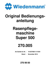 Wiedenmann 270.005 Original Bedienungsanleitung