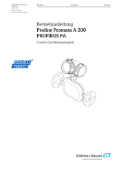 Endress+Hauser Proline Promass A 200 Betriebsanleitung