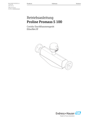 Endress+Hauser Proline Promass S 100 Betriebsanleitung