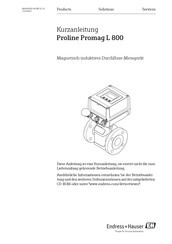 Endress+Hauser Proline Promag L 800 Kurzanleitung