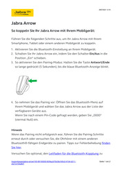 Jabra ARROW Kurzanleitung