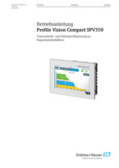 Endress+Hauser Profile Vision Compact SPV350 Betriebsanleitung