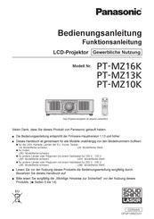 Panasonic PT-MZ16KLBE Bedienungsanleitung