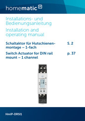 HomeMatic IP HmIP-K-DRSI1 Installations- Und Bedienungsanleitung