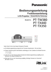 Panasonic PT-TX350 Bedienungsanleitung, Funktionsanleitung